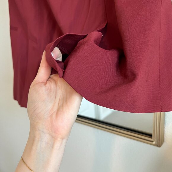 Theory Suit Vest Womens Size 6 Adar Virgin Wool Sleeveless Open Front Red Blazer - Picture 7 of 16